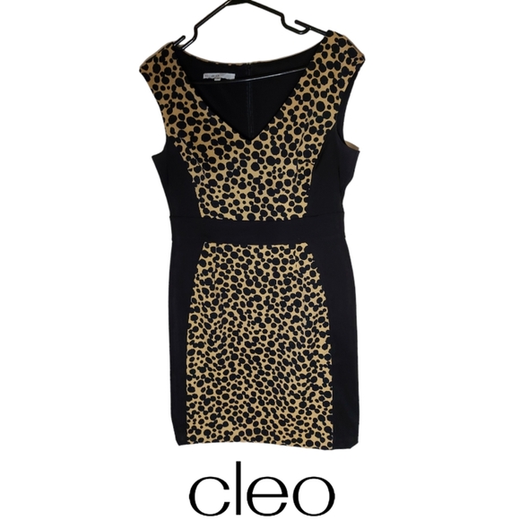 Cleo Spotted Black & Tan Dress - Picture 1 of 8
